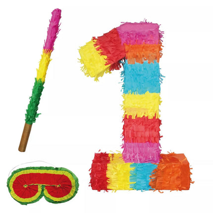 Number 1 Piñata Set, 3-Piece, 45 cm