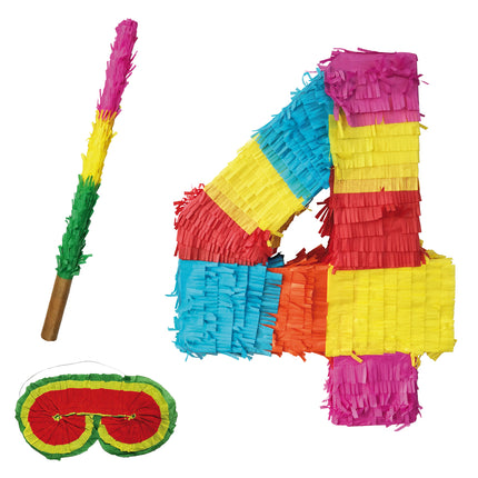 Number 4 Piñata Set, 3-Piece, 45 cm
