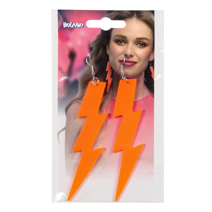 Pair of Flash Neon Orange UV Earrings
