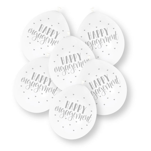 10ct Happy Engagement 23cm Latex Balloons van Unique koop je bij Partywinkel
