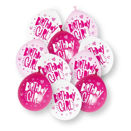 10st Birthday Girl 23cm Latex Ballonnen van Unique koop je bij Partywinkel