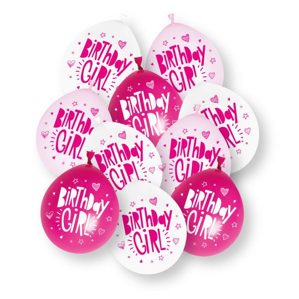 10st Birthday Girl 23cm Latex Ballonnen van Unique koop je bij Partywinkel