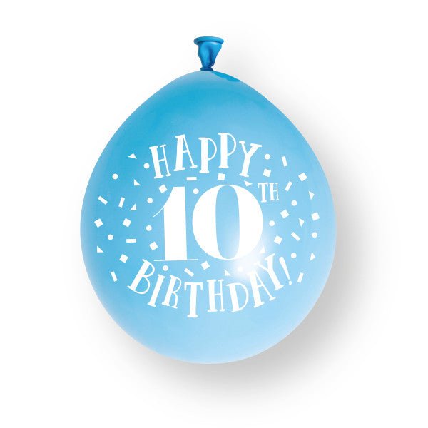 10st Gelukkige 10e verjaardag 23cm latex ballonnen van Unique koop je bij Partywinkel