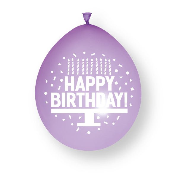 10st Happy Birthday 9" Latex Ballonnen van Unique koop je bij Partywinkel