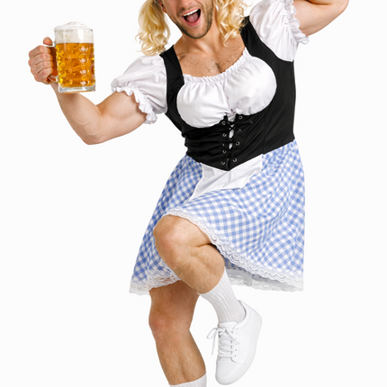 Blue Men's Oktoberfest Dirndl Dress