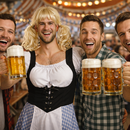 Blue Men's Oktoberfest Dirndl Dress