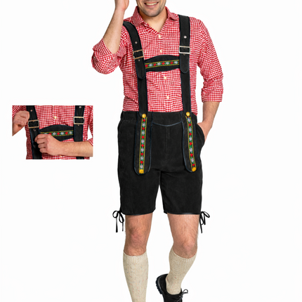 Oktoberfest Black Short Lederhosen