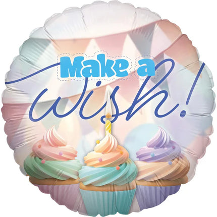 Birthday Helium Balloon "Make a Wish" (Empty)