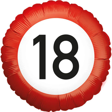 18th Birthday Helium Balloon Traffic Sign, Blank, 45 cm