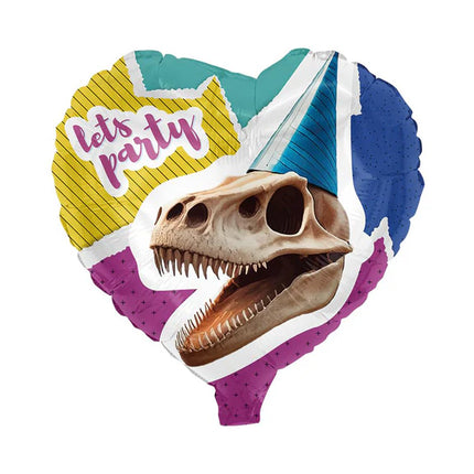 Dinosaur Helium Balloon "Let's Party" (Empty) 45 cm