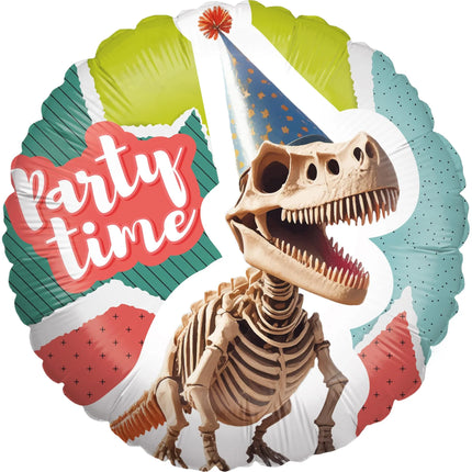 Dinosaur Helium Balloon, Colored, "Let's Party," Empty, 45 cm