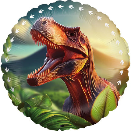 Dinosaur Helium Balloon, Colored, Round, Empty, 45 cm