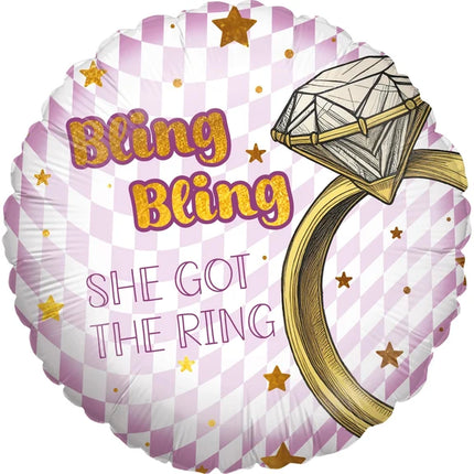 Bachelorette Party Helium Balloon, Pink, Bling Bling, Empty, 45 cm