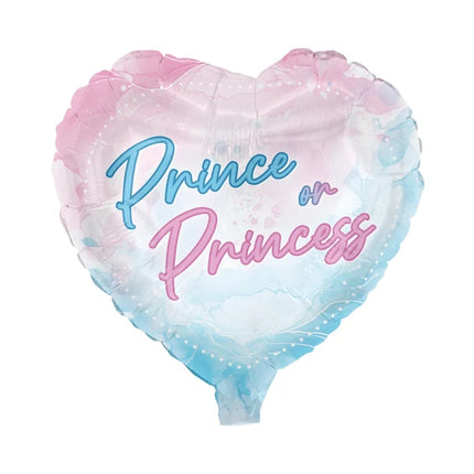 Gender Reveal Helium Balloon, Heart-Shaped, Empty, 45 cm
