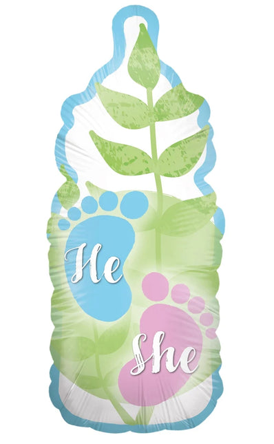 Gender Reveal Helium Balloon, Green Bottle, Empty, 78 cm