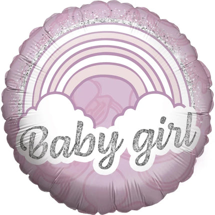 Pink Helium Balloon, Baby Girl, Empty, 45 cm