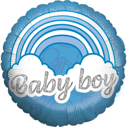 Blue Helium Balloon, Baby Boy, Empty, 45 cm