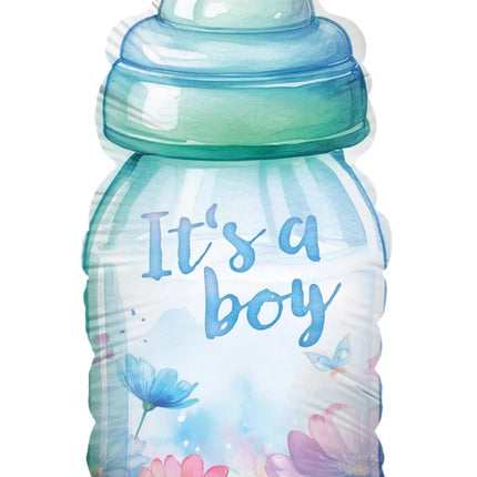 Blue Helium Balloon "It's a Boy" (Empty Bottle) 78 cm