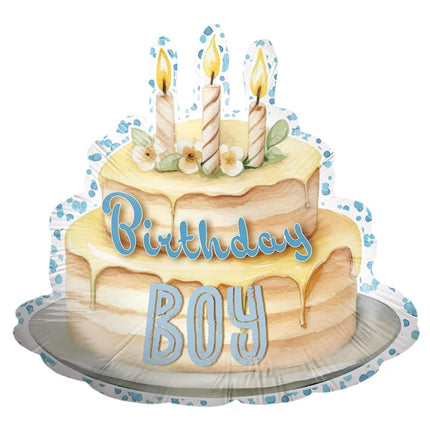 "Birthday Boy" Helium Balloon Cake (Empty), 70 cm