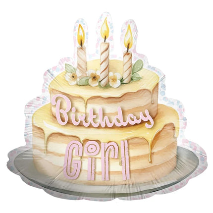 "Birthday Girl" Helium Balloon Cake (Empty), 70 cm