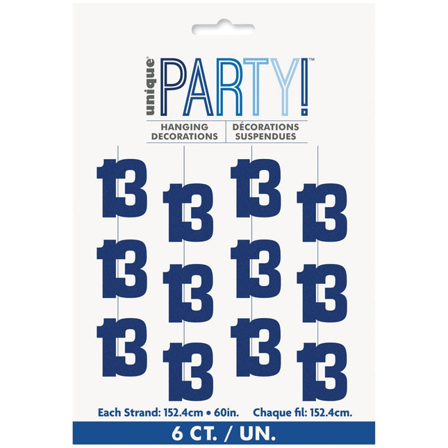 13 Jaar Hangdecoratie Blauw 1,52m van Unique koop je bij Partywinkel