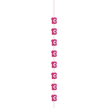 13 Jaar Hangdecoratie Roze 1,52m van Unique koop je bij Partywinkel