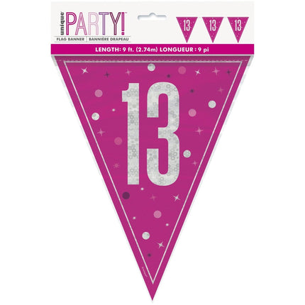 13 Jaar Slinger Roze 2,5m van Unique koop je bij Partywinkel
