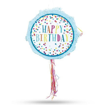 Happy Birthday Piñata, Blue, 45 cm