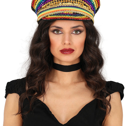 Rainbow Glitter Cap