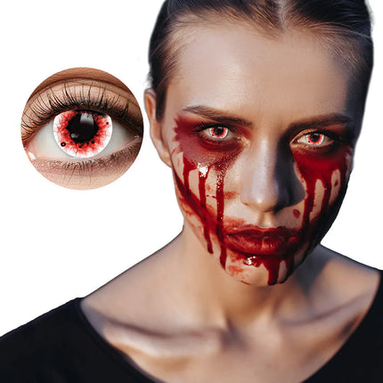 Pair of 3-month contact lenses: Blood Splatter