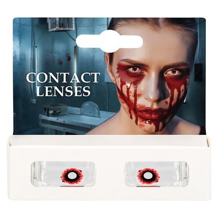 Pair of 3-month contact lenses: Blood Splatter