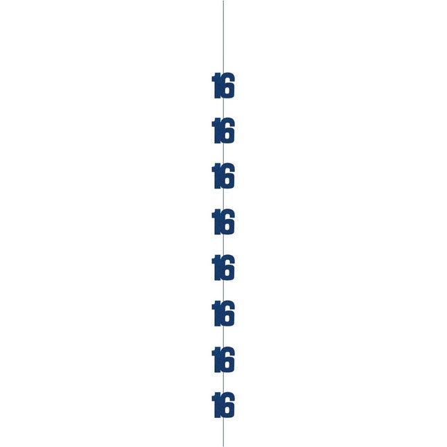 16 Jaar Hangdecoratie Blauw 1,52m van Unique koop je bij Partywinkel
