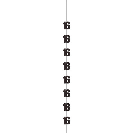 16 Jaar Hangdecoratie Zilver 1,52m van Unique koop je bij Partywinkel
