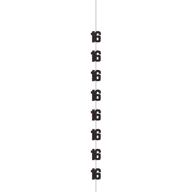 16 Jaar Hangdecoratie Zilver 1,52m van Unique koop je bij Partywinkel