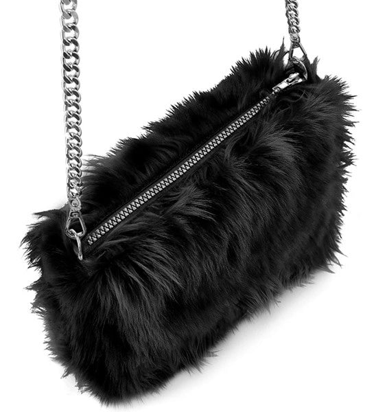 Plush Handbag, Black