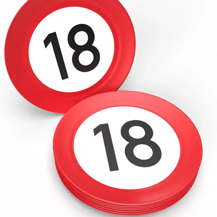 18 Jaar Borden Verkeersbord 23cm 8st van VDV Benefit koop je bij Partywinkel