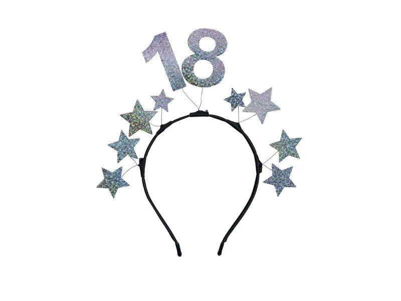 18 Jaar Haarband Zilver van Partydeco koop je bij Partywinkel