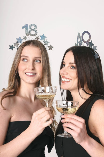 18 Jaar Haarband Zilver van Partydeco koop je bij Partywinkel