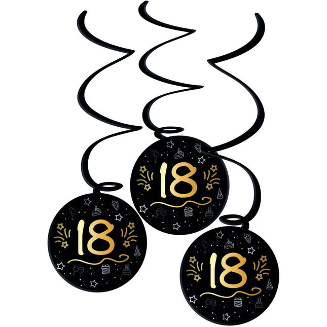 18 Jaar Hangdecoratie 3st van Folat koop je bij Partywinkel