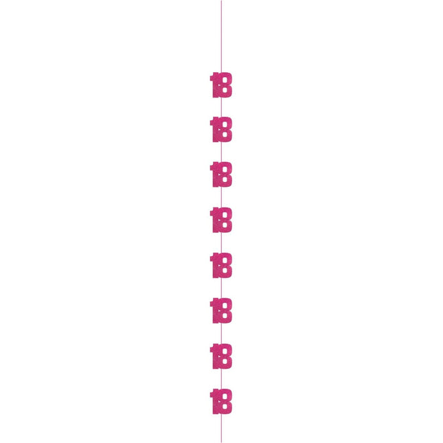 18 Jaar Hangdecoratie Roze 1,52m van Unique koop je bij Partywinkel