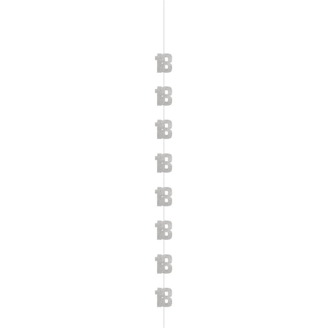 18 Jaar Hangdecoratie Zilver 1,52m van Unique koop je bij Partywinkel