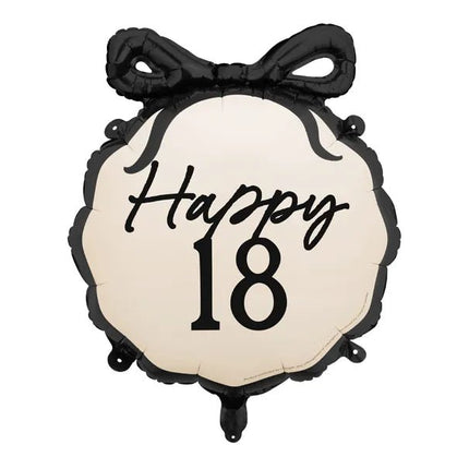 18 Jaar Helium Ballon Zwart Wit 53cm van Partydeco koop je bij Partywinkel