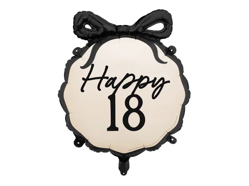 18 Jaar Helium Ballon Zwart Wit 53cm van Partydeco koop je bij Partywinkel