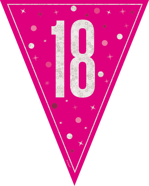 18 Jaar Slinger Roze 2,5m van Unique koop je bij Partywinkel