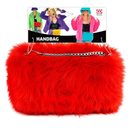 LONG PLUSHE RED HANDBAG