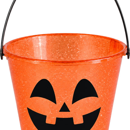 Halloween Bucket, Orange Glitter