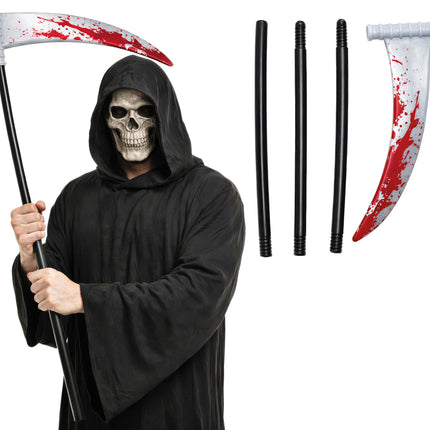Halloween Fake Scythe with Blood, 95 cm
