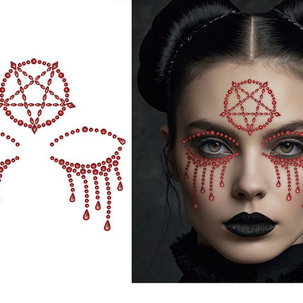 Halloween Face Stickers: Satanic