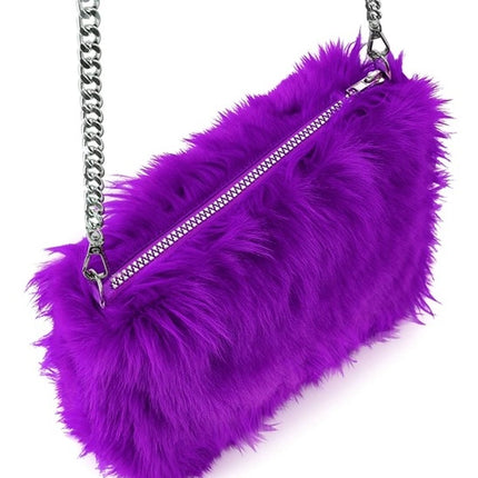 LONG PLUSHE PURPLE HANDBAG