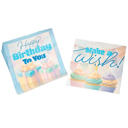 Happy Birthday Cupcake Napkins, 33 cm, 20-pack